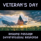 Veteran's Day Reading Passage with Differentiated Answers