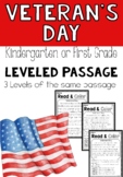 Veteran's Day Reading Passage with Varied Levels First Grade