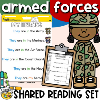 Preview of Veteran's Day | Shared Reading Set | Project & Trace Chart, Sight Words, Vocab