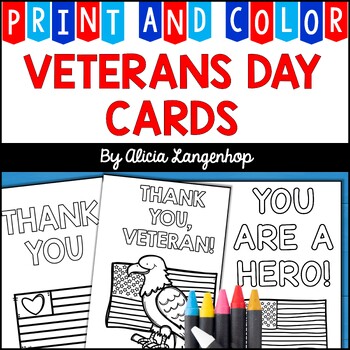 Preview of Veterans Day Thank You Cards - Print & Color