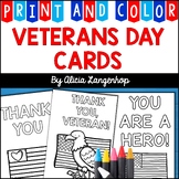 Veterans Day Thank You Cards - Print & Color