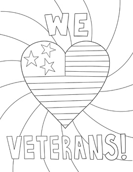 Veteran's Day USA 4th of July Coloring Page by Elementary Art with Sarah