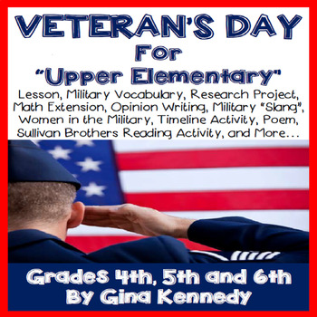 Preview of Veteran's Day Unit for Upper Elementary Students!