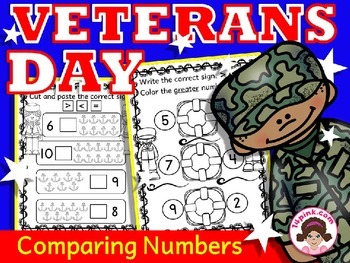 Veterans Day Math Worksheets by Kindergarten Printables | TpT