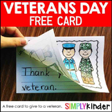 Free Veterans Day Card, Activities for Kindergarten