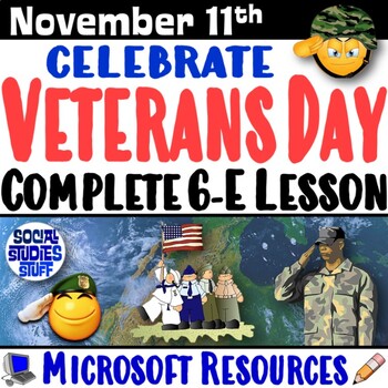 Preview of Celebrate Veterans Day 6-E Lesson | Honor the History of November 11 | Microsoft