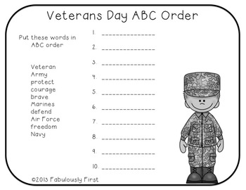 Veterans Day (Activities) by Fabulously First by Deb Thomas | TpT