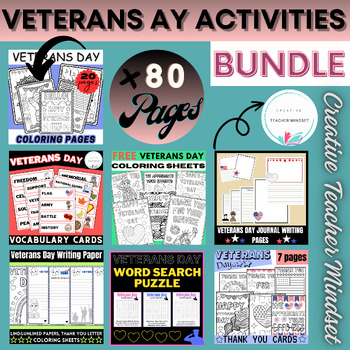 Preview of Veterans Day Activities BUNDLE, Crafts
