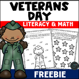 Veterans Day Activities FREEBIE Math & Reading | Early Fin