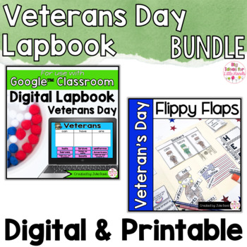 Preview of Veterans Day Activities Interactive Notebook Digital and Printable Bundle