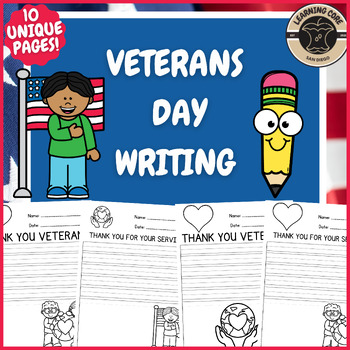 Preview of Veterans Day Cards Veteran Writing Letters PreK Kindergarten First TK UTK