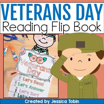 Preview of Veterans Day Activities - Reading Flip Book with Art Craft and Writing
