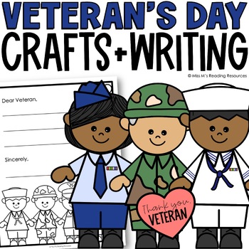 Preview of Veterans Day Activities Veterans Day Craft and Writing Activities Veteran Card
