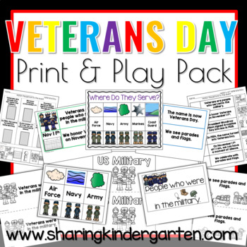 Preview of Veterans Day Activities, Veterans Day Printables