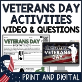 Veterans Day Activities | Video and Worksheet | Print & Digital
