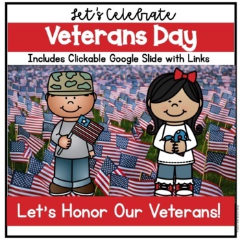 Preview of Veterans Day Activities, Virtual or In-Person Event, clickable Google slide