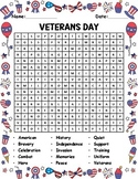 Veterans Day Activities Word Search Puzzle Printable Works