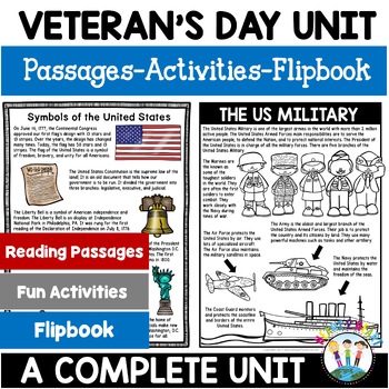 Preview of Veterans Day Activities Passages & Project Thank you Letters to a Soldier