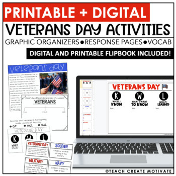 Preview of Veterans Day Activities - Writing - Print & Digital