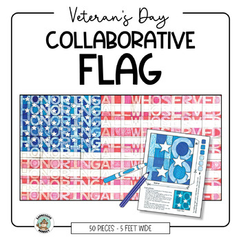 Preview of Veterans Day Activity • American Flag • Collaborative Poster • Art Lesson