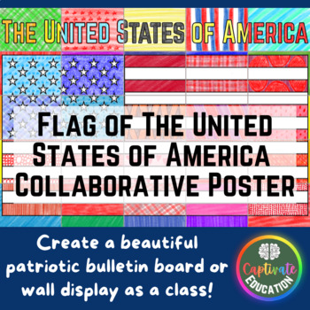 Preview of Veterans Day Activity - American Flag Collaborative Poster USA United States