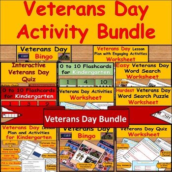 Preview of Veterans Day Activity Bundle for All Grades/November 11 Holiday Social Studies