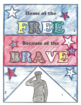 Preview of Veterans Day Math Algebra 1 Activity Color By Number