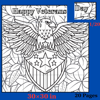 Veterans Day Collaborative Poster Coloring Pages Honoring Heroes - November