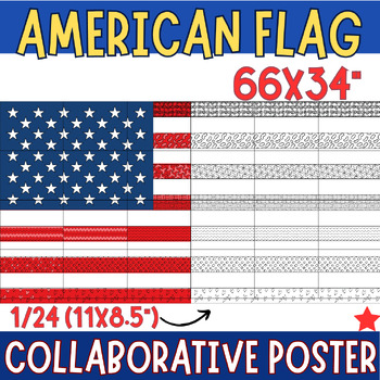 Preview of Veterans Day: American Flag Collaborative Poster US , Patriots Day Collaboration