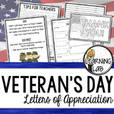 Veteran's Day Appreciation Writing Activity