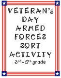 Veteran's Day Armed Forces Sort Activity