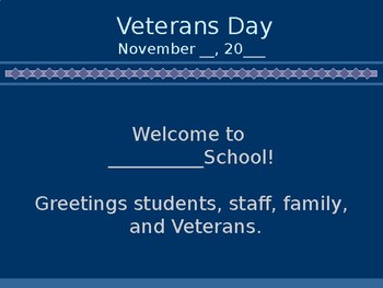 Preview of Veterans' Day Assembly Presentation