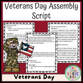 Preview of Veterans Day Assembly Script