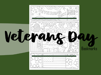 Preview of Veterans Day Bookmarks