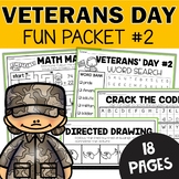 Veterans Day Busy Packet - Work 1st 2nd Grade Worksheet Mo
