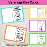 Veterans Day Cards (B&W - Blank inside) - Foldable