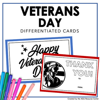 Preview of Veterans Day Cards | Differentiated Writing for Special Education