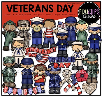 Preview of Veterans Day Clip Art Bundle {Educlips Clipart}
