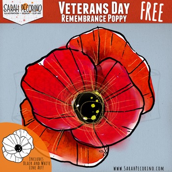 Preview of Veterans Day Clip Art - Poppy - Remembrance