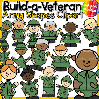 Preview of Veterans Day Clipart | Army Clipart | Build a 2D Shape