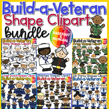 Preview of Veterans Day Clipart - Build a 2D Shape Bundle