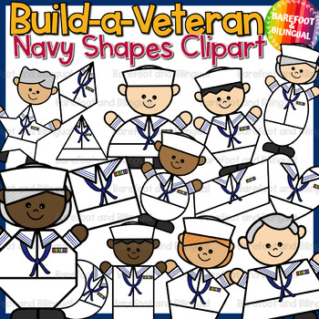 Preview of Veterans Day Clipart | Build a 2D Shape | Navy Clipart