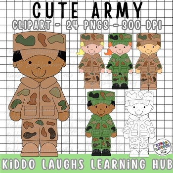 Preview of Veterans Day Clipart/ Cute Army Clipart/ Military Appreciation Clipart