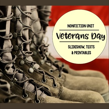 Preview of Veterans Day Nonfiction Close Reading and Visual Vocabulary Unit