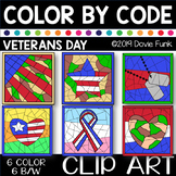 Veterans Day Color by Number or Code Clip Art Patriotic
