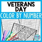 Veterans Day Color by Number, Reading Passage and Text Marking