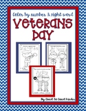 Veterans Day ~ Color by Number and Sight Words