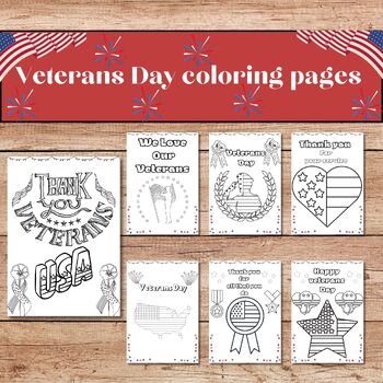 Preview of Veterans Day Coloring Page, Designs for Veterans Day, Patriots Day,Activities