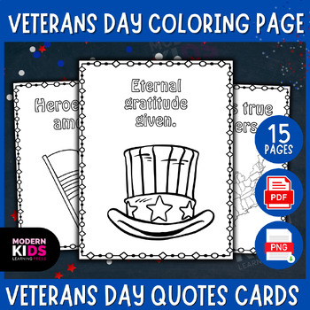 Preview of Veterans Day Coloring Page - Veterans Day Quotes Cards