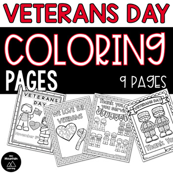 veterans day coloring pagesmini mountain learning  tpt